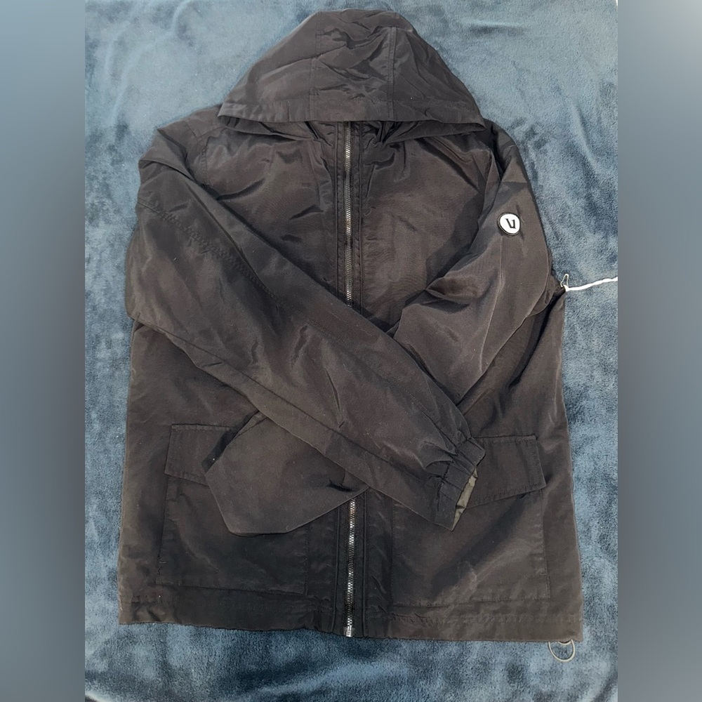 Vuori Black Windbreaker Jacket with Hood